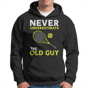 Never Underestimate The Old Guy Tennis Player Coach Men Hoodie | Mazezy