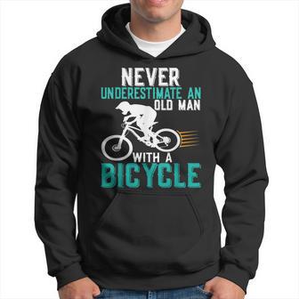 Never Underestimate An Old Man With A Bicycle Cycling Lover Hoodie - Thegiftio UK