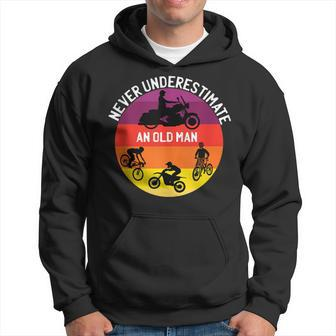 Never Underestimate An Old Man On A Bicycle Dirt Bike Hoodie - Seseable