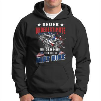 Never Underestimate An Old Man With A Dirt Bike Motocross Hoodie - Thegiftio UK