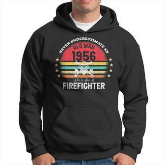 Never Underestimate An Old Man Firefighter 1956 Birthday Hoodie - Thegiftio UK
