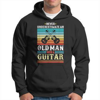Never Underestimate An Old Man With A Guitar Acoustic Guitar Hoodie - Seseable