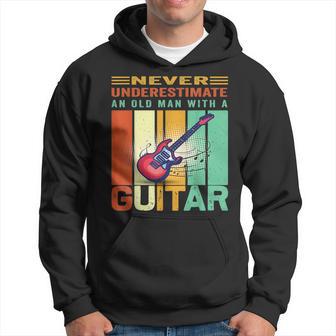 Never Underestimate An Old Man With A Guitar Musician Hoodie - Thegiftio UK