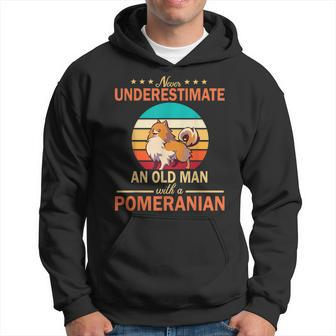 Never Underestimate An Old Man With A Pomeranian Dogs Father Hoodie - Thegiftio UK