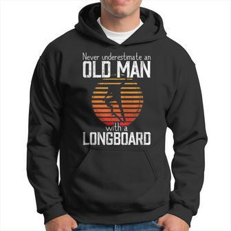 Never Underestimate An Old Man With A Skateboard Skater Hoodie - Seseable