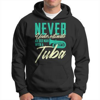 Never Underestimate An Old Man With A Tuba Musical Hoodie - Thegiftio UK