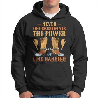 Never Underestimate The Power Of Line Dancing Line Dance Hoodie - Thegiftio UK