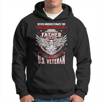 Never Underestimate US Veteran Father Daddy Dad Hoodie | Mazezy