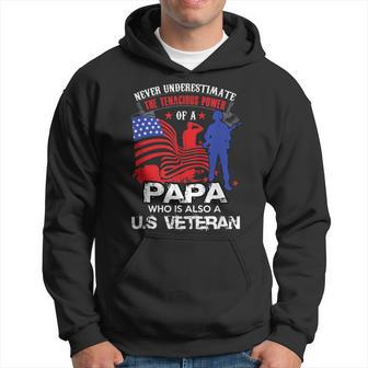 Never Underestimate A Veteran Grandpa Papa Hoodie - Seseable
