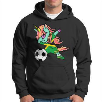Unicorn Dab Jamaica Soccer Jersey Jamaican Football T Hoodie | Mazezy