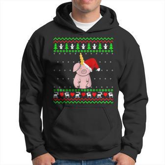 Unicorn Pig Ugly Christmas Sweater Hoodie - Monsterry CA