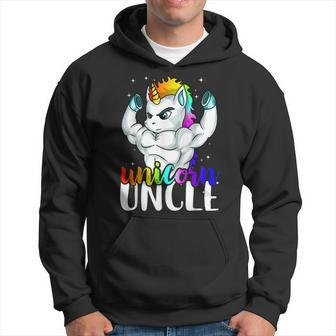 Unicorn Uncle Unclecorn For Men Manly Unicorn Gift Hoodie | Mazezy