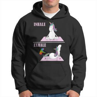 Unicorn Yoga Inhale Exhale Fart Hoodie - Seseable
