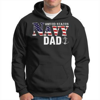 United States Flag American Navy Dad Veteran Gift Hoodie | Mazezy