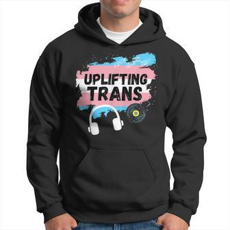 Uplifting Trance With Trans Flag Hoodie | Mazezy
