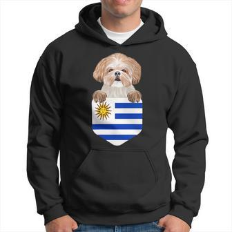 Uruguay Flag Shih Tzu Dog In Pocket Hoodie - Monsterry