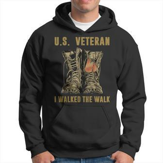 Us Veteran I Walked The Walk Us Army American Flag Vintage Hoodie | Mazezy