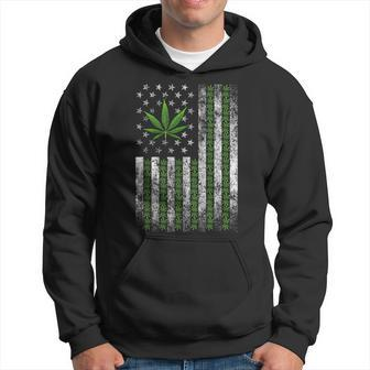Usa Flag Marijuana Funny Weed Leaf Flag Cannabis Stoner 420 Usa Funny Gifts Hoodie | Mazezy