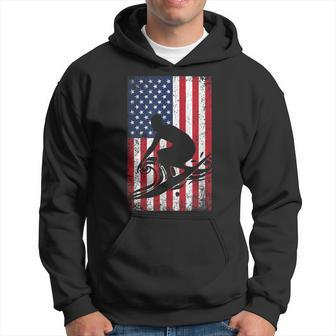 Usa Flag Surfer Surfboard Summer Holiday Wave Hoodie | Mazezy