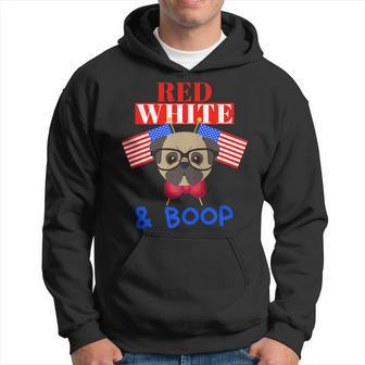 Usa Pride Patriotic & Sophisticated Pup Red White & Boop Hoodie | Mazezy