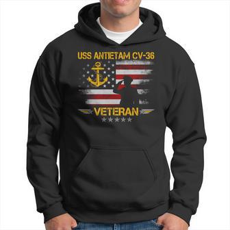 Uss Antietam Cv-36 Aircraft Carrier Veteran Flag Vintage Hoodie - Thegiftio UK