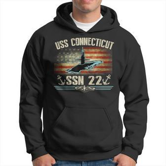 Uss Connecticut Ssn22 Attack Submarine Badge Vintage Hoodie | Mazezy