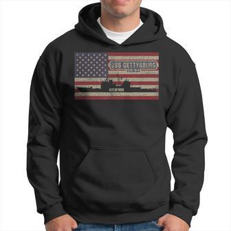 Uss Gettysburg Cg64 Guided Missile Cruiser Usa Flag Gift Hoodie - Thegiftio UK
