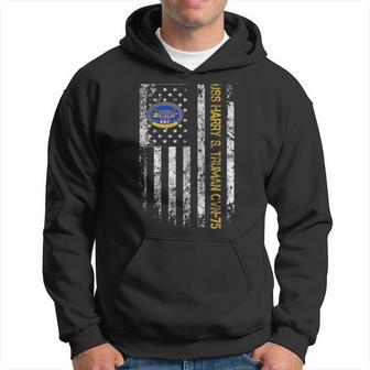 Uss Harry S Truman Cvn-75 Aircraft Carrier Veteran Flag Hoodie - Thegiftio UK