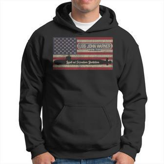 Uss John Warner Ssn-785 Submarine Usa American Flag Hoodie | Mazezy