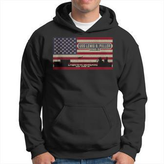 Uss Lewis B Puller Esb-3 Mobile Base Ship American Flag Hoodie | Mazezy