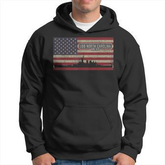Uss North Carolina Bb55 Battleship Gift Usa American Flag Hoodie | Mazezy UK