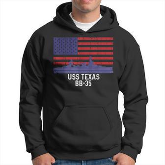 Uss Texas Bb35 Battleship Vintage American Flag Hoodie - Thegiftio UK