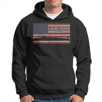 Uss Will Rogers Ssbn659 Submarine American Flag Gift  Hoodie