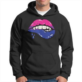 Vampire Lips Bi-Sexual Pride Sexy Blood Fangs Lgbt-Q Ally Hoodie | Mazezy