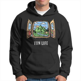 Van Life Mountain Scene Camper Hiker And Nomad Travelers Hoodie - Seseable