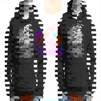 Vaporwave Aesthetic White Throated Sparrow Hoodie | Mazezy