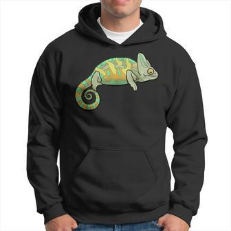 Veiled Chameleon Reptile Colorful Lizard Conehead Chameleon Hoodie | Mazezy