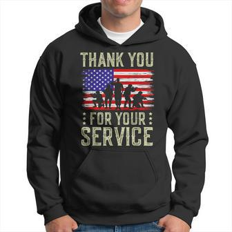 Veteran Thank You For Your Service Us Flag Veterans Day Hoodie - Monsterry DE