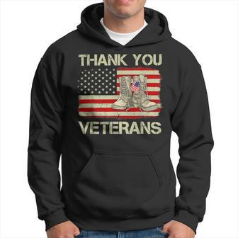 Veteran Vets Thank You Veterans Combat Boots Veteran Day American Flag 289 Veterans Hoodie - Monsterry UK