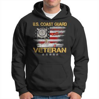 Veteran Vets US Coast Guard Veteran Flag Vintage Veterans Day Mens 150 Veterans Hoodie - Monsterry UK