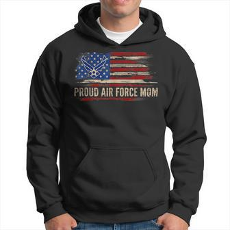 Veteran Vets Vintage Proud Air Force Mom American Flag Veteran Gift Veterans Hoodie - Monsterry AU