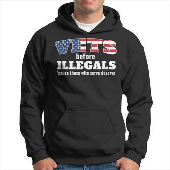 Vets Before Illegals Those Who Serve Deserve Veteran Pride Hoodie | Mazezy