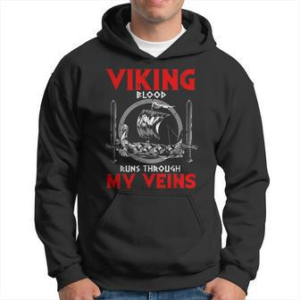 Viking Blood Runs Through My Veins Viking Odin Hoodie - Seseable