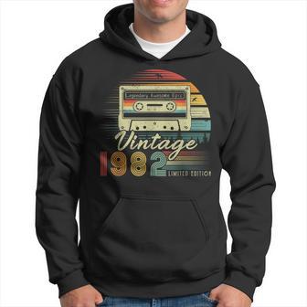 Vintage 1982 Retro Cassette 1982 40Th Birthday 40 Years Old Hoodie - Thegiftio UK