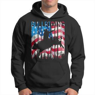 Vintage American Flag Rodeo Bull Riding Paint Drip Rodeo Funny Gifts Hoodie | Mazezy