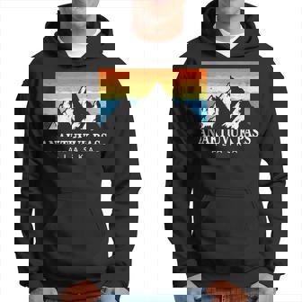 Vintage Anaktuvuk Pass Alaska Mountain Souvenir Print Hoodie | Mazezy