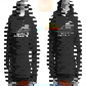Vintage Angleton Texas Home Illustration Souvenir Print Hoodie | Mazezy