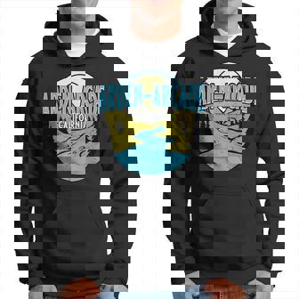 Vintage Arden-Arcade California River Valley Souvenir Print Hoodie | Mazezy