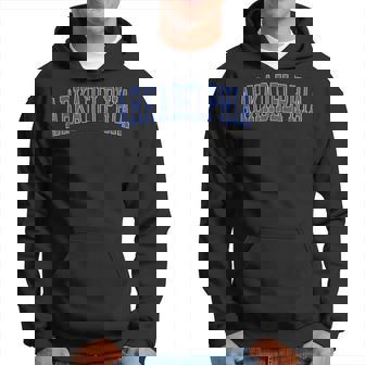 Vintage Arkadelphia Ar Distressed Blue Varsity Style Hoodie | Mazezy