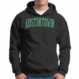 Vintage Austintown Oh Distressed Green Varsity Style Hoodie | Mazezy